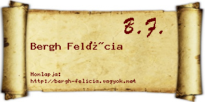 Bergh Felícia névjegykártya